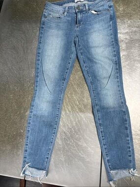 PAIGE Light Blue Cropped Skinny Jeans